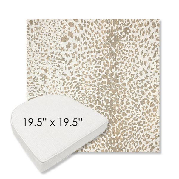 Picture of Instinct Dune | 19.5" x 19.5" Boxed Contoured Rounded Back Wicker Chair Cushion - Sunbrella© Fabric