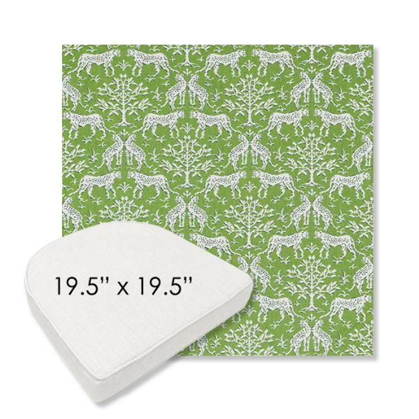 Picture of Jaipur Frame Chive | 19.5" x 19.5" Boxed Contoured Rounded Back Wicker Chair Cushion - Sunbrella© Fabric