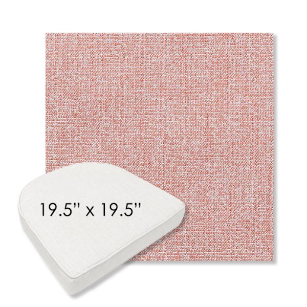 Picture of Kismet Coral | 19.5" x 19.5" Boxed Contoured Rounded Back Wicker Chair Cushion - Sunbrella© Fabric