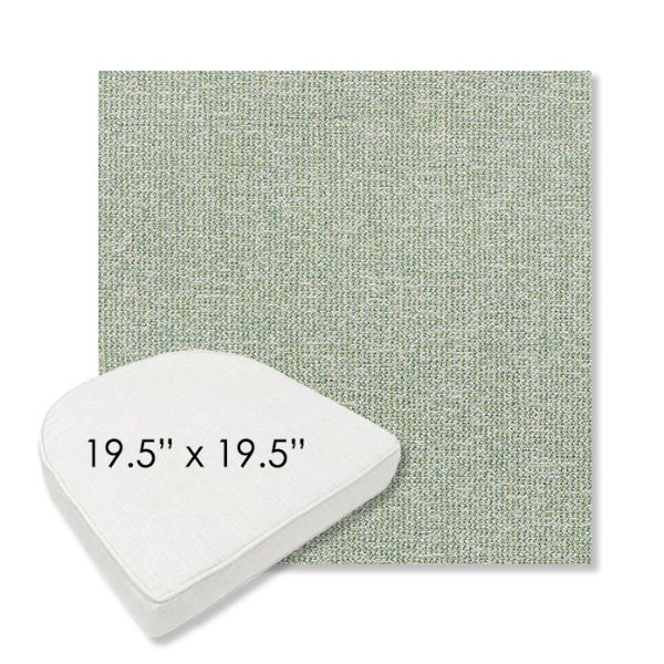 Picture of Kismet Moss | 19.5" x 19.5" Boxed Contoured Rounded Back Wicker Chair Cushion - Sunbrella© Fabric