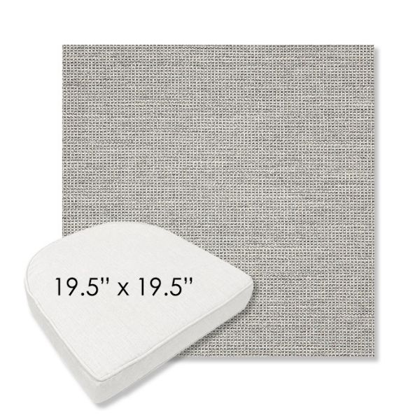Picture of Kudos Ash | 19.5" x 19.5" Boxed Contoured Rounded Back Wicker Chair Cushion - Sunbrella© Fabric
