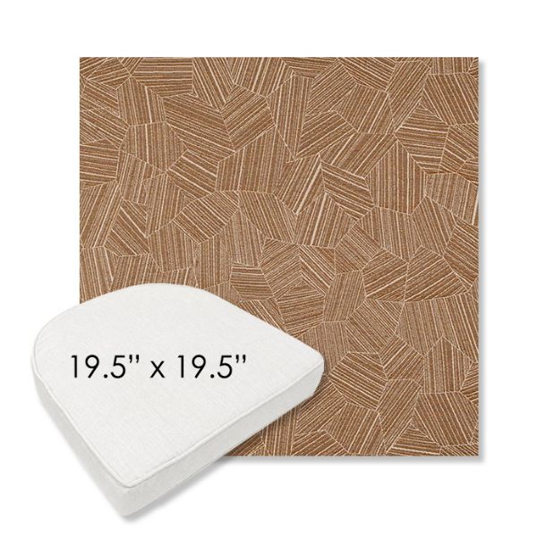 Picture of Leaf Structure Copper | 19.5" x 19.5" Boxed Contoured Rounded Back Wicker Chair Cushion - Sunbrella© Fabric