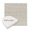 Picture of Linen Silver | 19.5" x 19.5" Boxed Contoured Rounded Back Wicker Chair Cushion - Sunbrella© Fabric