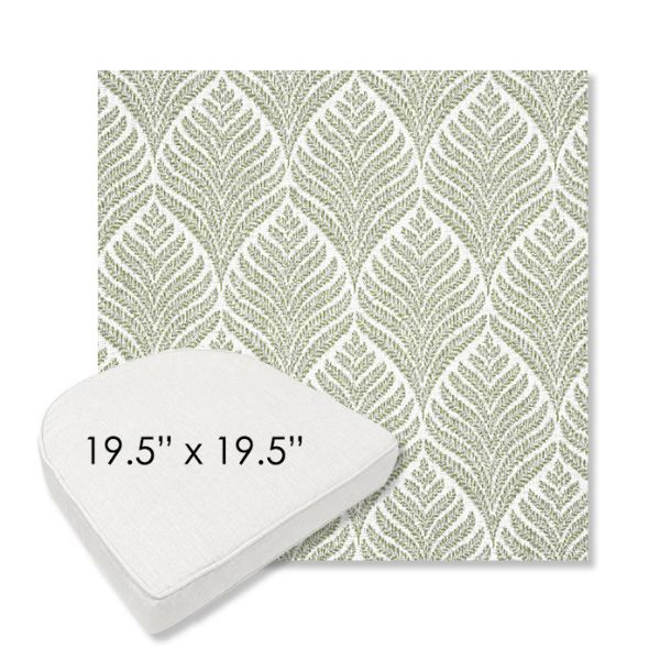 Picture of Linnaeus Spring | 19.5" x 19.5" Boxed Contoured Rounded Back Wicker Chair Cushion - Sunbrella© Fabric