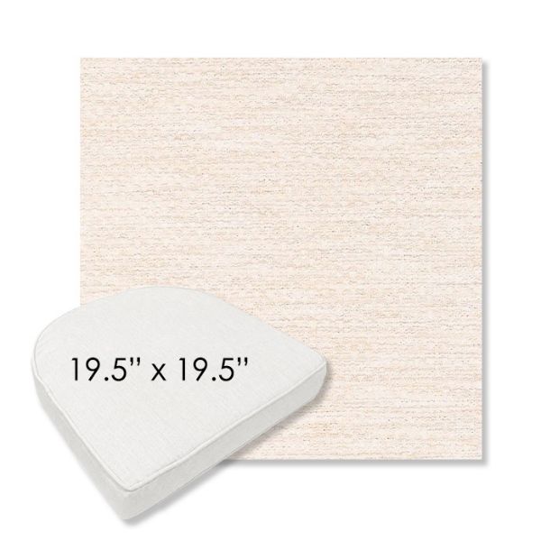 Picture of Litchfield Eggshell | 19.5" x 19.5" Boxed Contoured Rounded Back Wicker Chair Cushion - Sunbrella© Fabric