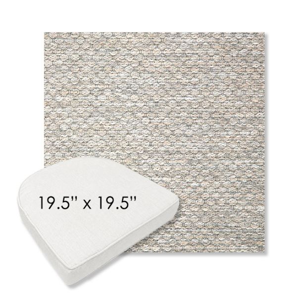 Picture of Litchfield Fog | 19.5" x 19.5" Boxed Contoured Rounded Back Wicker Chair Cushion - Sunbrella© Fabric