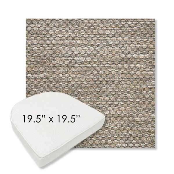Picture of Litchfield Pebble | 19.5" x 19.5" Boxed Contoured Rounded Back Wicker Chair Cushion - Sunbrella© Fabric