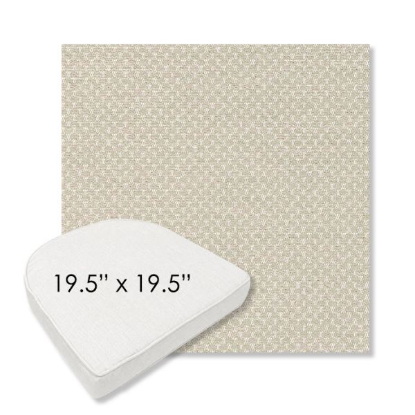 Picture of Litchfield Sage | 19.5" x 19.5" Boxed Contoured Rounded Back Wicker Chair Cushion - Sunbrella© Fabric