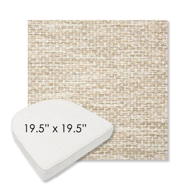 Picture of Litchfield Sand | 19.5" x 19.5" Boxed Contoured Rounded Back Wicker Chair Cushion - Sunbrella© Fabric