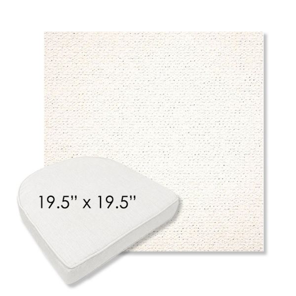 Picture of Litchfield Snow | 19.5" x 19.5" Boxed Contoured Rounded Back Wicker Chair Cushion - Sunbrella© Fabric