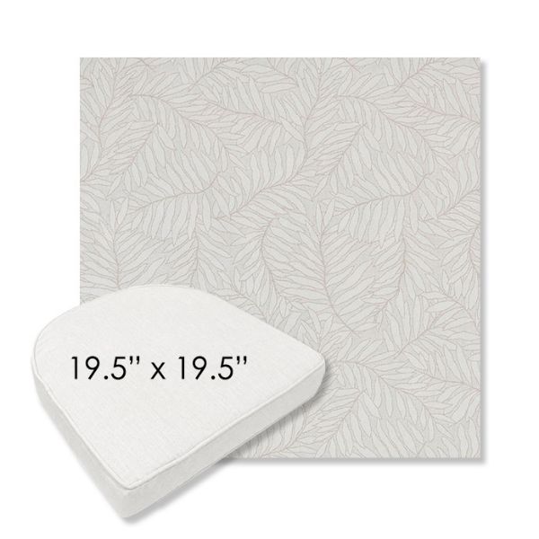 Picture of Lively Parchment | 19.5" x 19.5" Boxed Contoured Rounded Back Wicker Chair Cushion - Sunbrella© Fabric