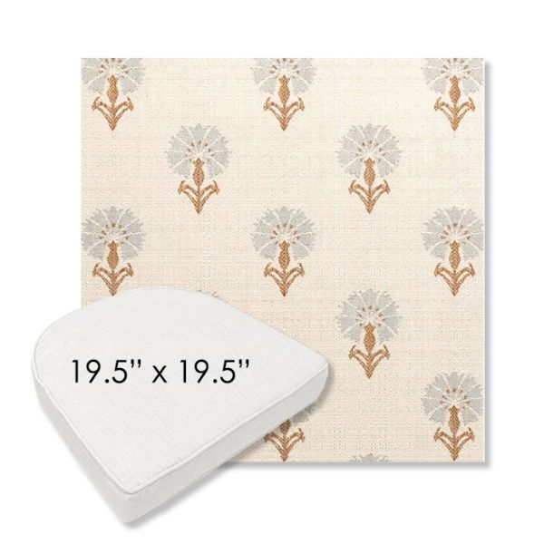 Picture of Mira Chai | 19.5" x 19.5" Boxed Contoured Rounded Back Wicker Chair Cushion - Sunbrella© Fabric