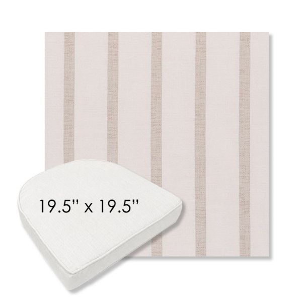 Picture of Mixi Linen | 19.5" x 19.5" Boxed Contoured Rounded Back Wicker Chair Cushion - Sunbrella© Fabric