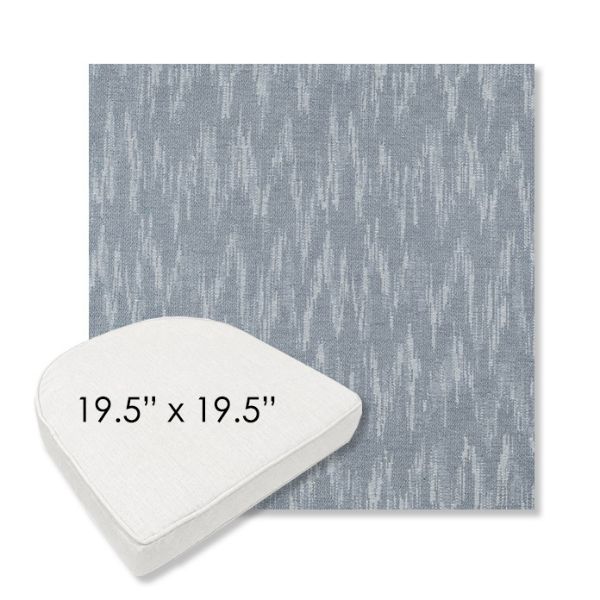 Picture of Mountains Slate | 19.5" x 19.5" Boxed Contoured Rounded Back Wicker Chair Cushion - Sunbrella© Fabric