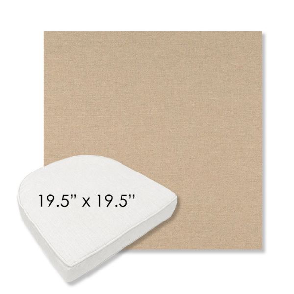 Picture of Nuance Sand | 19.5" x 19.5" Boxed Contoured Rounded Back Wicker Chair Cushion - Sunbrella© Fabric