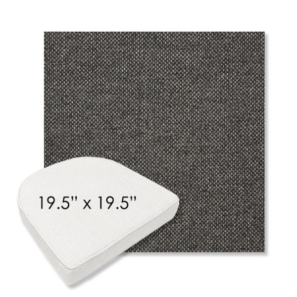 Picture of Nurture Charcoal | 19.5" x 19.5" Boxed Contoured Rounded Back Wicker Chair Cushion - Sunbrella© Fabric