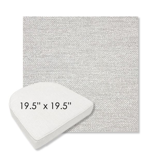 Picture of Nurture Pebble | 19.5" x 19.5" Boxed Contoured Rounded Back Wicker Chair Cushion - Sunbrella© Fabric