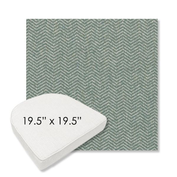 Picture of Odette Spa | 19.5" x 19.5" Boxed Contoured Rounded Back Wicker Chair Cushion - Sunbrella© Fabric