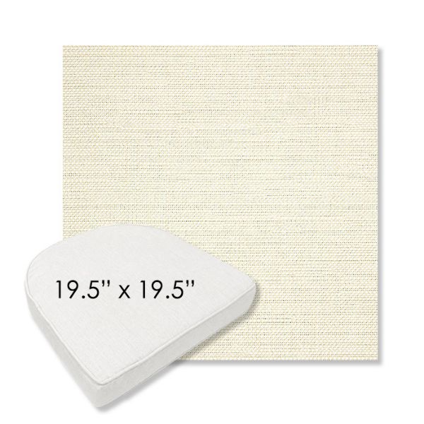 Picture of Piazza Parchment | 19.5" x 19.5" Boxed Contoured Rounded Back Wicker Chair Cushion - Sunbrella© Fabric