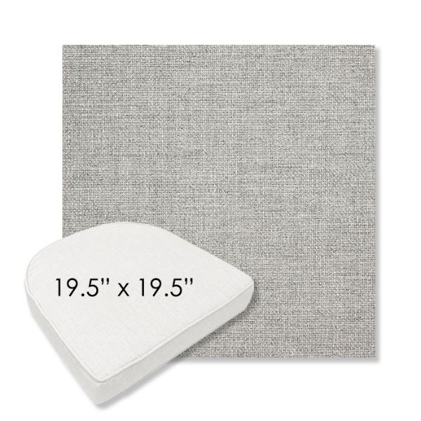 Picture of Piazza Pebble | 19.5" x 19.5" Boxed Contoured Rounded Back Wicker Chair Cushion - Sunbrella© Fabric