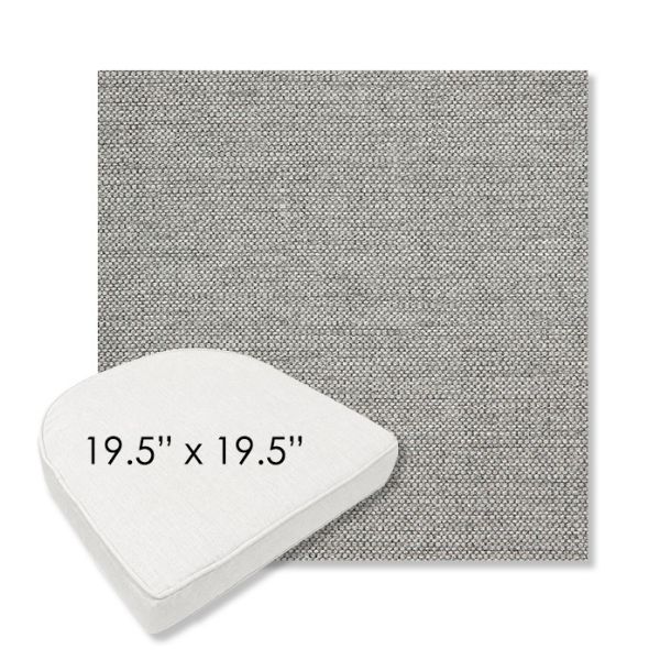 Picture of Piazza Stone | 19.5" x 19.5" Boxed Contoured Rounded Back Wicker Chair Cushion - Sunbrella© Fabric