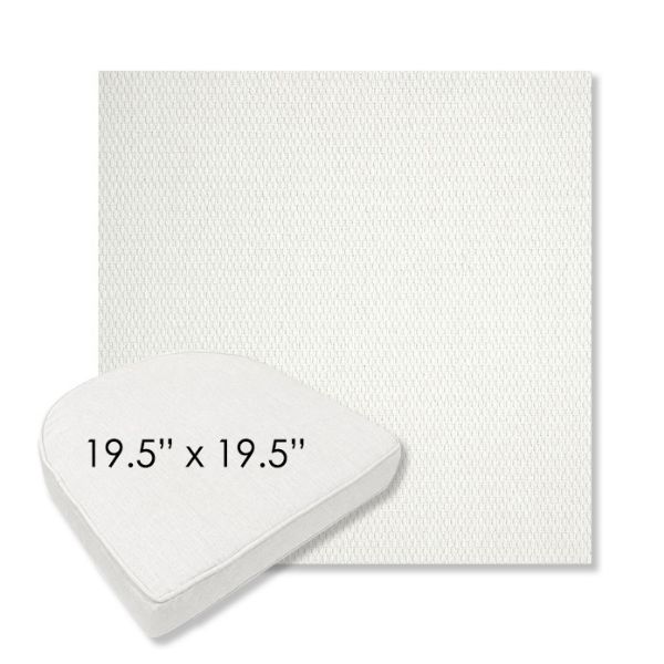 Picture of Pique Salt | 19.5" x 19.5" Boxed Contoured Rounded Back Wicker Chair Cushion - Sunbrella© Fabric