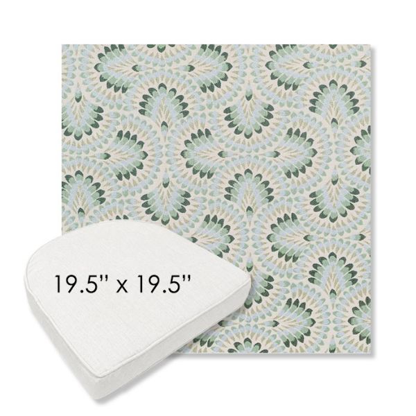 Picture of Plume Spring | 19.5" x 19.5" Boxed Contoured Rounded Back Wicker Chair Cushion - Sunbrella© Fabric