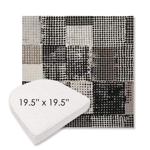 Picture of Pop Film | 19.5" x 19.5" Boxed Contoured Rounded Back Wicker Chair Cushion - Sunbrella© Fabric