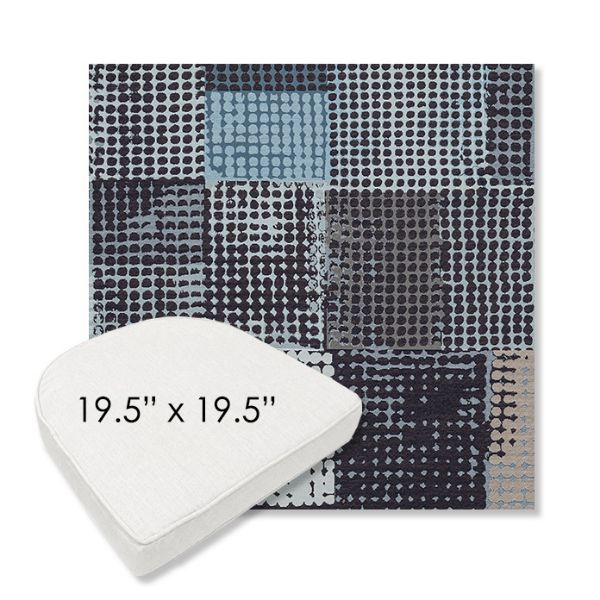 Picture of Pop Patch | 19.5" x 19.5" Boxed Contoured Rounded Back Wicker Chair Cushion - Sunbrella© Fabric