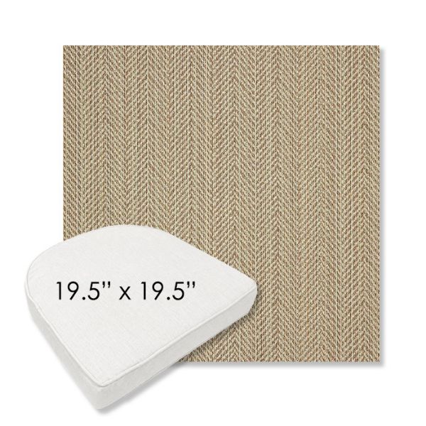 Picture of Posh Lichen | 19.5" x 19.5" Boxed Contoured Rounded Back Wicker Chair Cushion - Sunbrella© Fabric