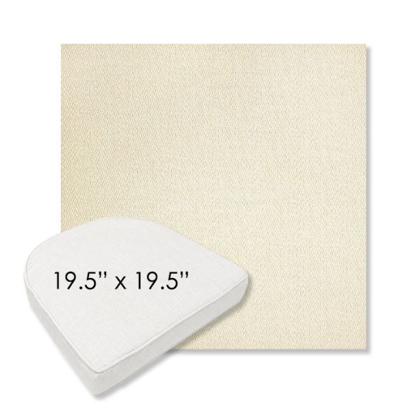 Picture of Posh Salt | 19.5" x 19.5" Boxed Contoured Rounded Back Wicker Chair Cushion - Sunbrella© Fabric