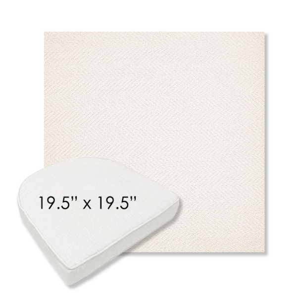 Picture of Posh Snow | 19.5" x 19.5" Boxed Contoured Rounded Back Wicker Chair Cushion - Sunbrella© Fabric