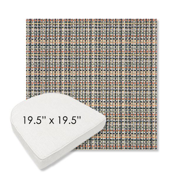 Picture of Principle Tropics | 19.5" x 19.5" Boxed Contoured Rounded Back Wicker Chair Cushion - Sunbrella© Fabric