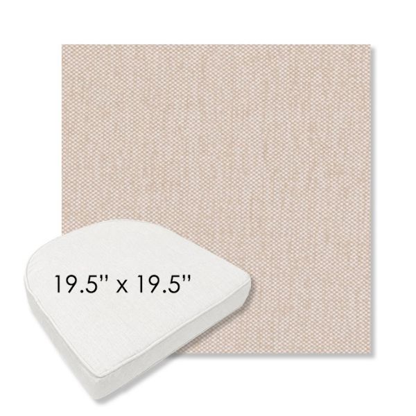 Picture of Proof Putty | 19.5" x 19.5" Boxed Contoured Rounded Back Wicker Chair Cushion - Sunbrella© Fabric