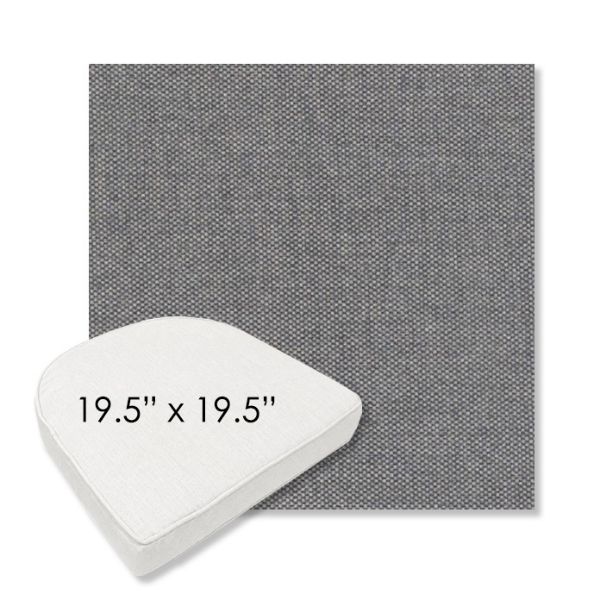 Picture of Proof Slate | 19.5" x 19.5" Boxed Contoured Rounded Back Wicker Chair Cushion - Sunbrella© Fabric