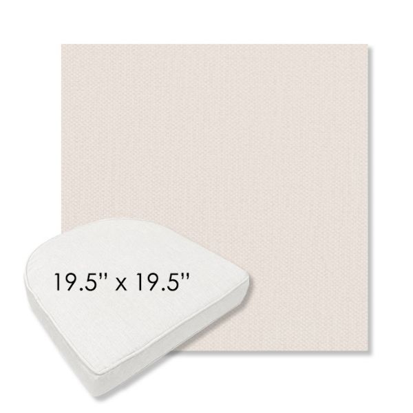 Picture of Proof Snow | 19.5" x 19.5" Boxed Contoured Rounded Back Wicker Chair Cushion - Sunbrella© Fabric