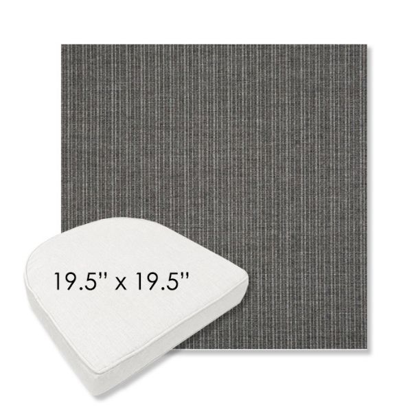 Picture of Proven Charcoal | 19.5" x 19.5" Boxed Contoured Rounded Back Wicker Chair Cushion - Sunbrella© Fabric