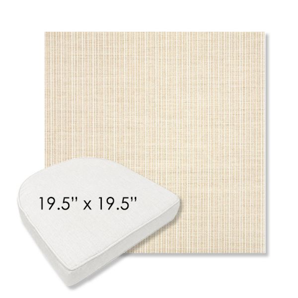 Picture of Proven Flax | 19.5" x 19.5" Boxed Contoured Rounded Back Wicker Chair Cushion - Sunbrella© Fabric