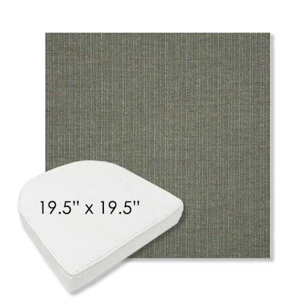 Picture of Proven Olive | 19.5" x 19.5" Boxed Contoured Rounded Back Wicker Chair Cushion - Sunbrella© Fabric