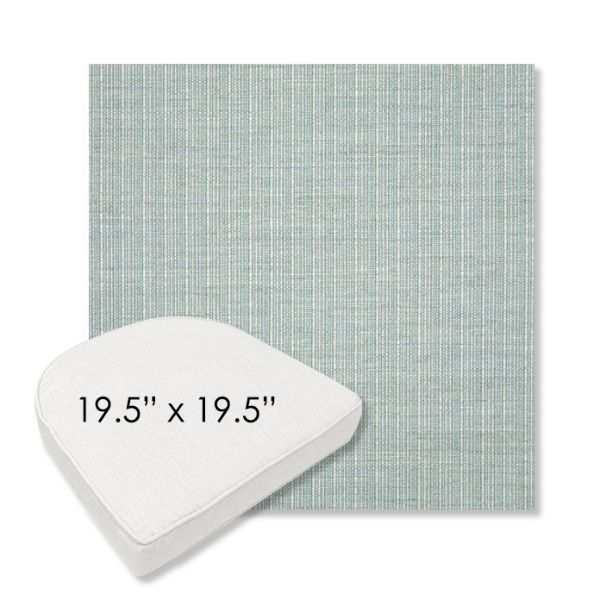Picture of Proven Seaglass | 19.5" x 19.5" Boxed Contoured Rounded Back Wicker Chair Cushion - Sunbrella© Fabric