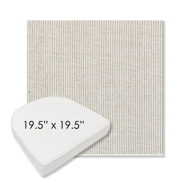 Picture of Replay Fern | 19.5" x 19.5" Boxed Contoured Rounded Back Wicker Chair Cushion - Sunbrella© Fabric