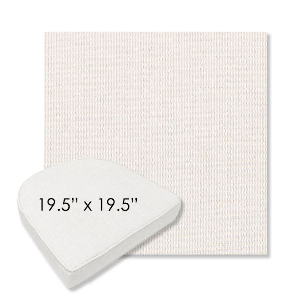 Picture of Replay Linen | 19.5" x 19.5" Boxed Contoured Rounded Back Wicker Chair Cushion - Sunbrella© Fabric