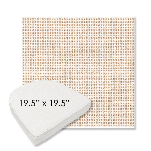 Picture of Rest Bisque | 19.5" x 19.5" Boxed Contoured Rounded Back Wicker Chair Cushion - Sunbrella© Fabric