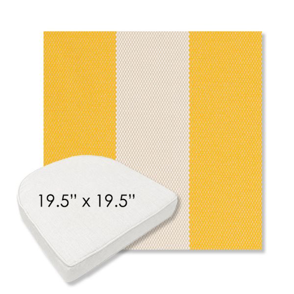 Picture of Rothko Lemonade | 19.5" x 19.5" Boxed Contoured Rounded Back Wicker Chair Cushion - Sunbrella© Fabric