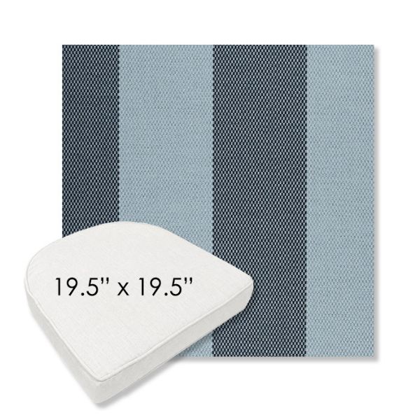 Picture of Rothko Oceanfront | 19.5" x 19.5" Boxed Contoured Rounded Back Wicker Chair Cushion - Sunbrella© Fabric