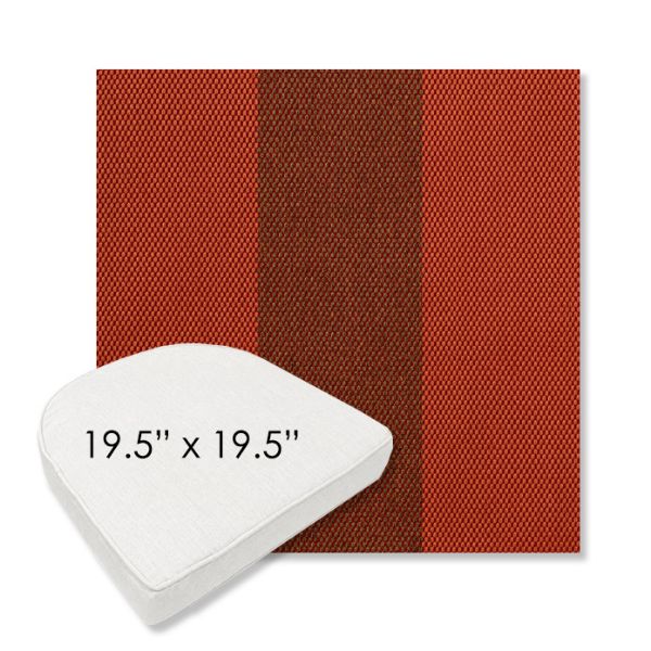 Picture of Rothko Whiskey Ginger | 19.5" x 19.5" Boxed Contoured Rounded Back Wicker Chair Cushion - Sunbrella© Fabric