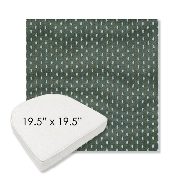 Picture of Royale Moss | 19.5" x 19.5" Boxed Contoured Rounded Back Wicker Chair Cushion - Sunbrella© Fabric