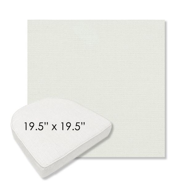 Picture of Sailcloth Salt | 19.5" x 19.5" Boxed Contoured Rounded Back Wicker Chair Cushion - Sunbrella© Fabric