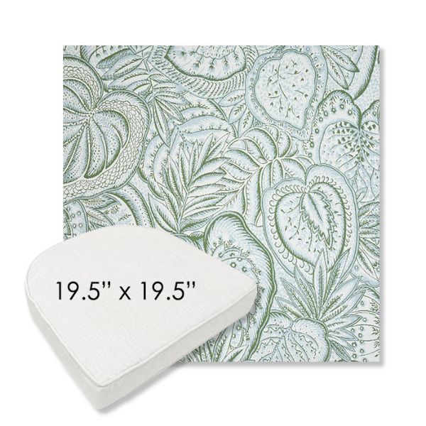 Picture of Sensibilty Spring | 19.5" x 19.5" Boxed Contoured Rounded Back Wicker Chair Cushion - Sunbrella© Fabric