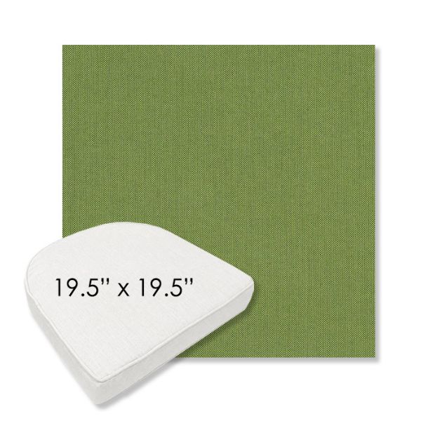 Picture of Spectrum Cilantro | 19.5" x 19.5" Boxed Contoured Rounded Back Wicker Chair Cushion - Sunbrella© Fabric